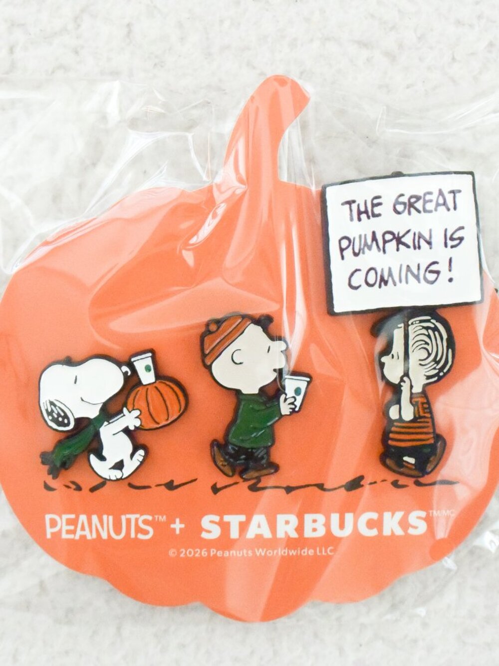 *Starbucks* x Peanuts Great Pumpkin Enamel 3-Pin Set - NEW!